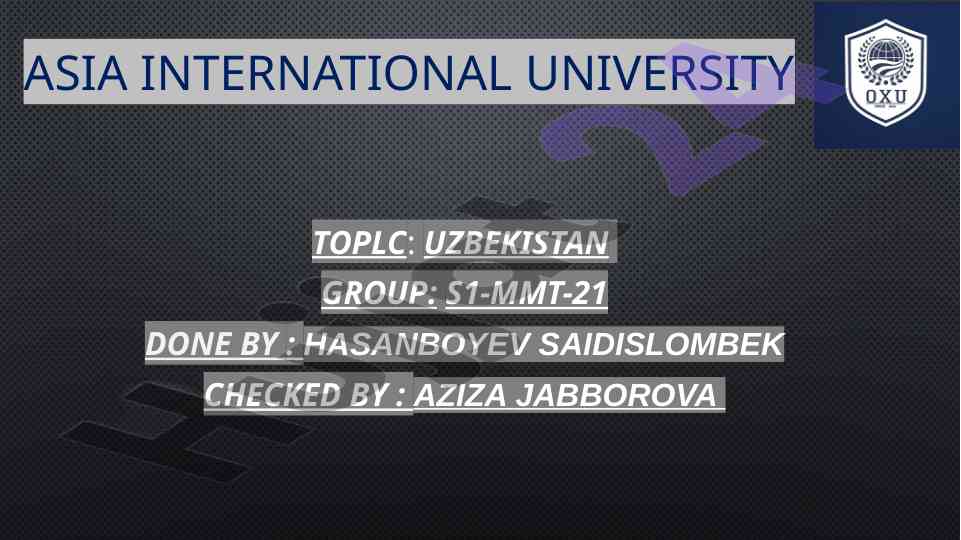 Uzbekiston mustaqilligi va tarixi haqida ma’lumot