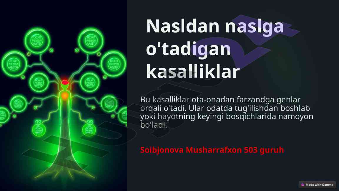 Kasalliklarning tasnifi va o‘tish mexanizmlari