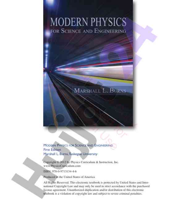 Modern physics for science and engineering textbook