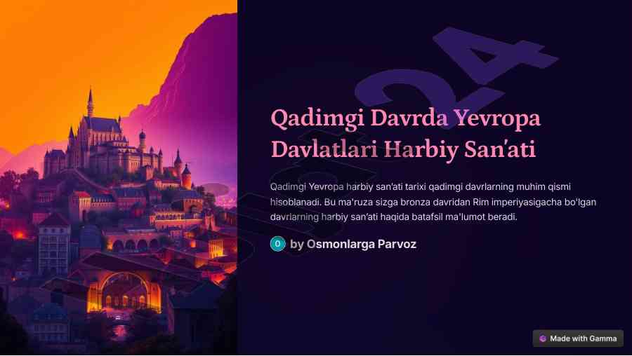Qadimgi yevropa harbiy sanʼati tarixi va taktikalar