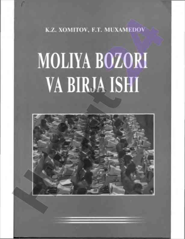 Moliya bozori va birja ishi o'quv qo'llanmasi