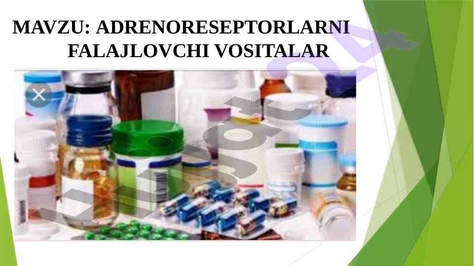 Adrenoreseptorlarni falajlovchi vositalar haqida