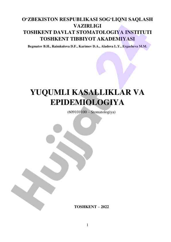 Yuqumli kasalliklar va epidemiologiya tahlili