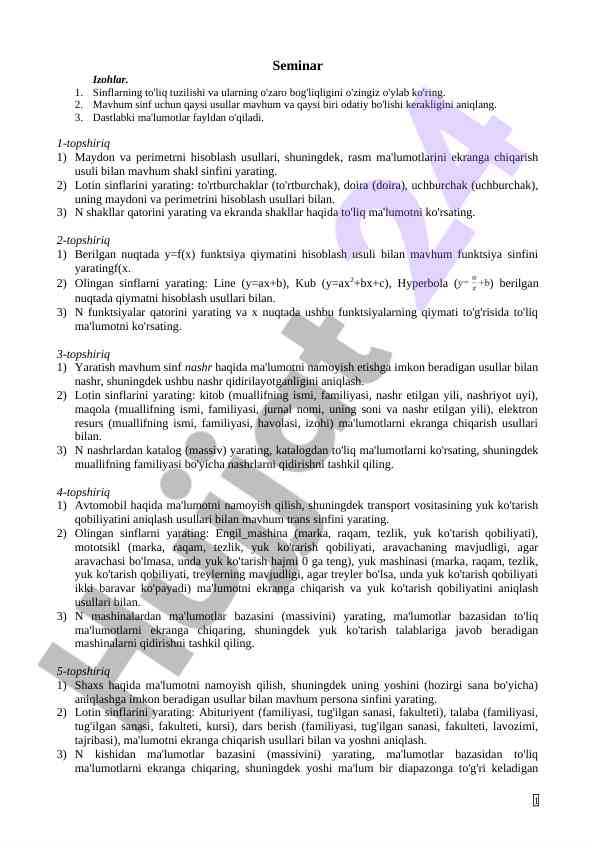 Dasturlashda mavhum sinflar yaratish usullari