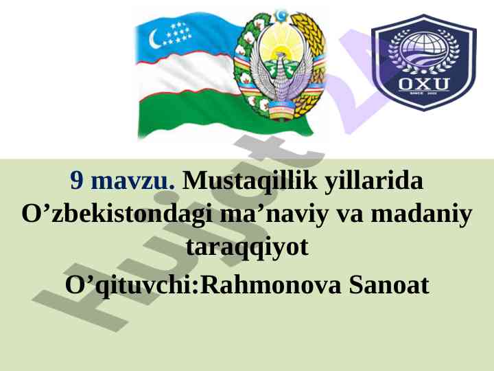 O'zbekistondagi ma'naviy rivojlanish konsepsiyasi