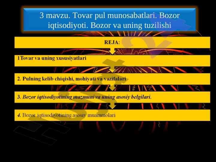Tovar pul munosabatlari va bozor iqtisodiyoti