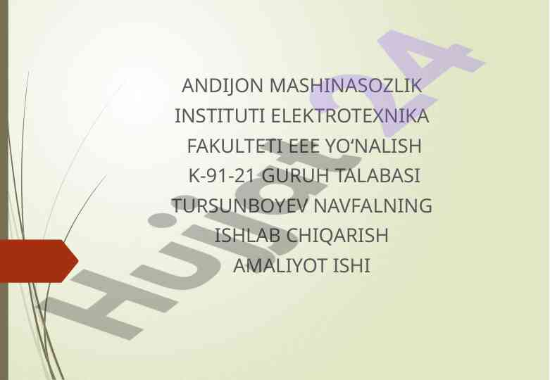 Andijon mashinasozlik institutining tarixi va faktlari