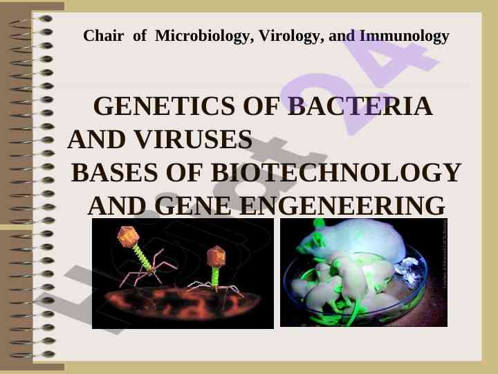 Genetics of bacteria and viruses in biotechnology