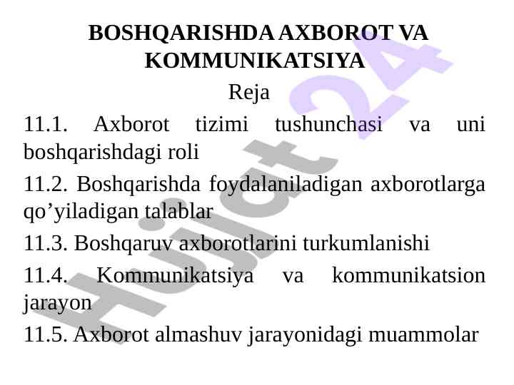Axborot va kommunikatsiya boshqarishdagi roli