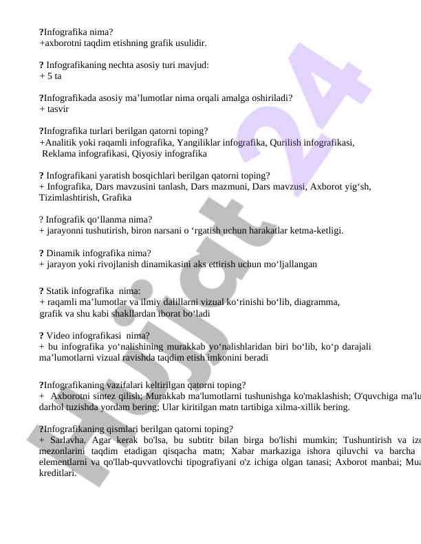 Infografika turlari va yaratish bosqichlari
