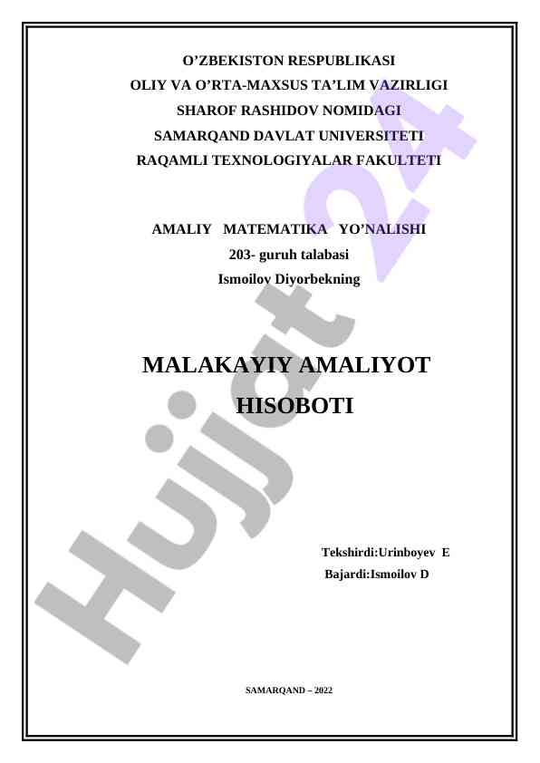 Chiziqli bo’lmagan tenglamalar va matematik modellar