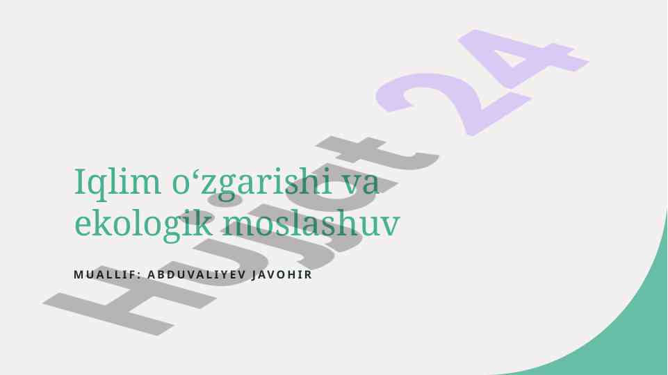 Iqlim o'zgarishi va ekologik moslashuv tahlili