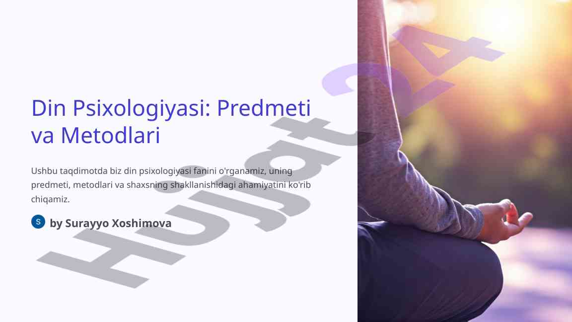 Din psixologiyasi fanining asosiy metodlari