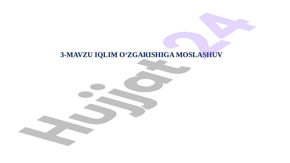 Iqlim o‘zgarishiga moslashuv strategiyalari