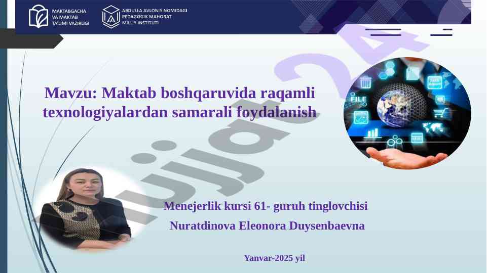 Maktab boshqaruvida raqamli texnologiyalarni foydalanish
