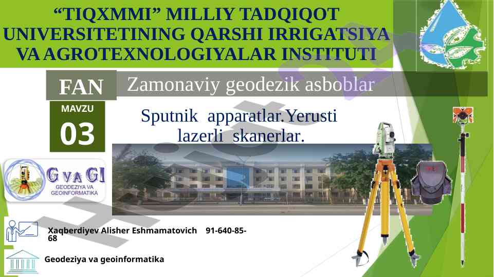 Zamonaviy geodezik asboblar va ularning turlari