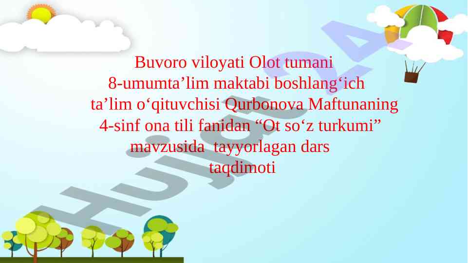 Ot so‘z turkumi dars taqdimoti