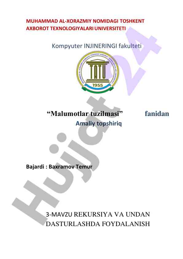 Rekursiya va dasturlashda foydalanish