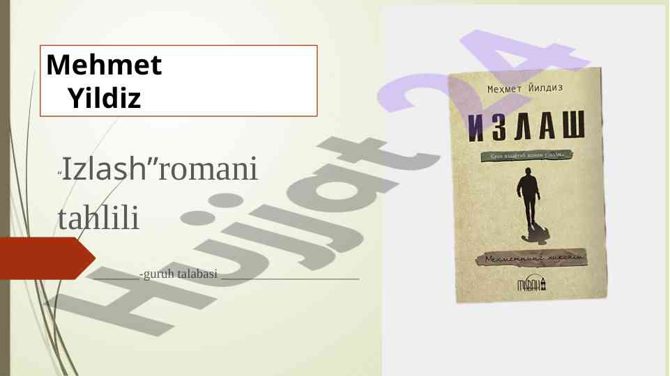 Izlash romani tahlili va tajribalari