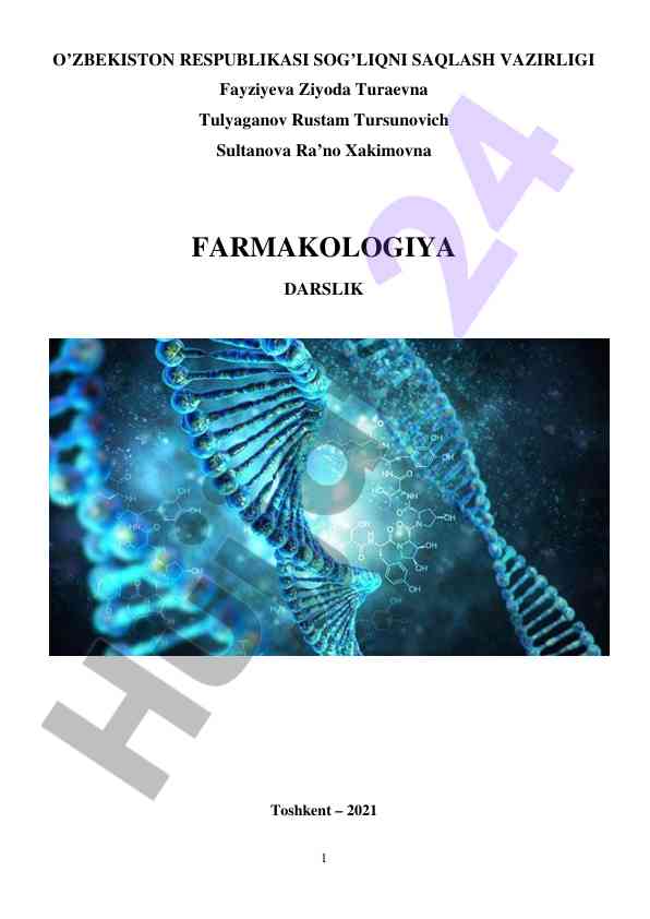 Farmakologiya darslik: sog’liqni saqlash sohasida
