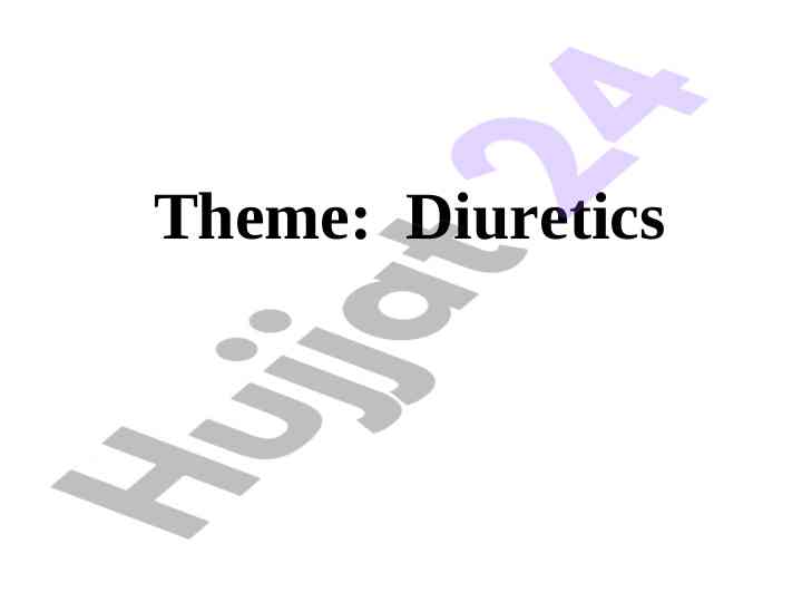 Diuretics and their mechanisms of action in nephrology