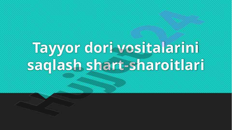 Dori vositalarini nazorat qilish jarayoni