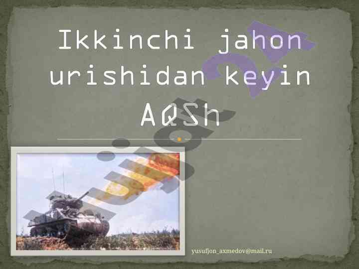 Amerika qo'shma shtatlari ikkinchi jahon urushi