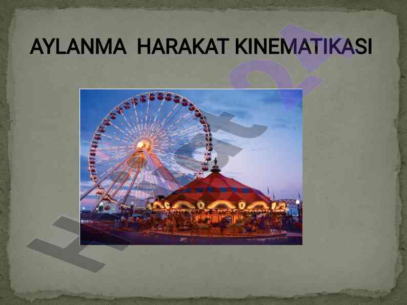 Aylanma harakat kinematikasi tahlili