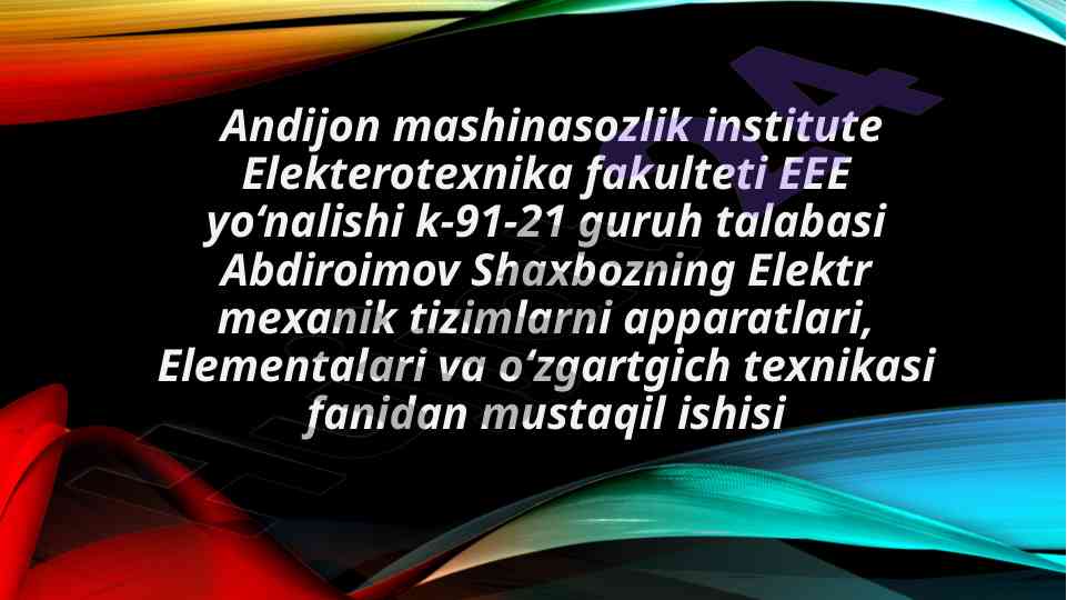 Tiristorli issha tushirgich texnikasi va asoslari