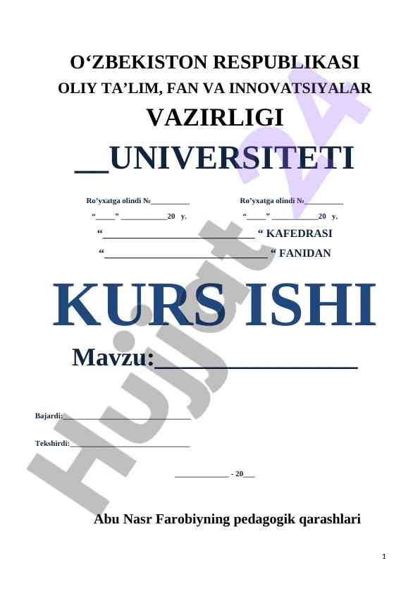 Abu Nasr Farobiyning Pedagogik Qarashlari