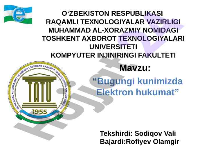 Elektron hukumatning o‘zbekistondagi rivoji