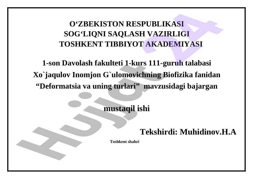 Deformatsiya va uning turlari bilan tanishtirish