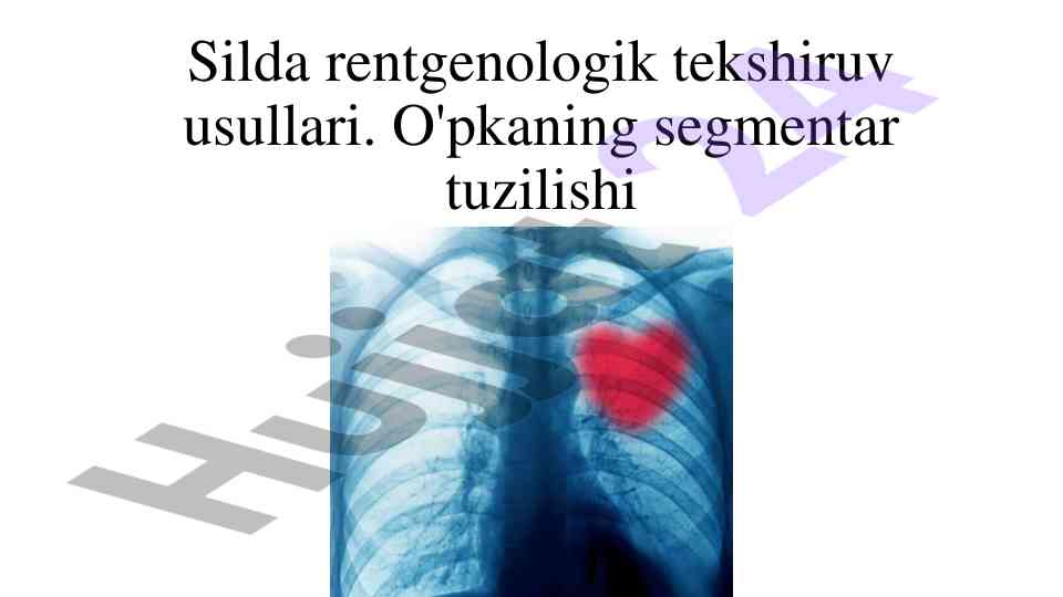 Silda rentgenologik tekshiruv usullari va belgilari