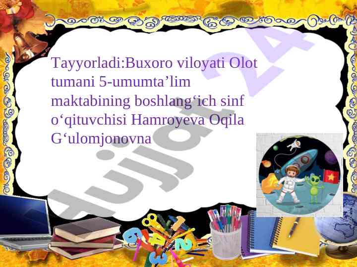Oy yerdan kattami - boshlang‘ich sinflar uchun