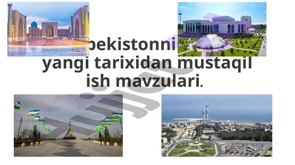 O'zbekiston bozor infratuzilmasi va iqtisodiy rivojlanish