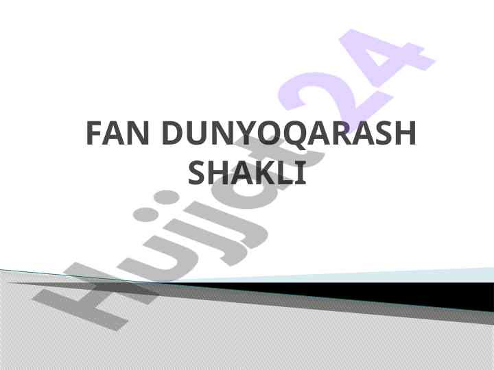 Dunyoqarash va ilmiy tafakkur shakllanishi