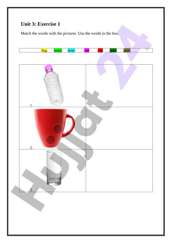 Unit 3 exercises for language practice activities