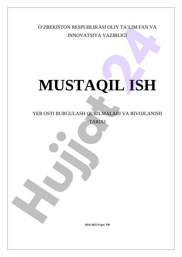 Yer Osti Burgulash Qurilmalari Tarixidan
