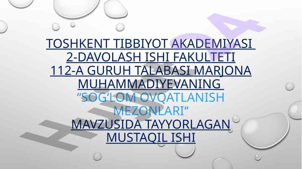 Sog‘lom ovqatlanish mezonlari o‘rganish