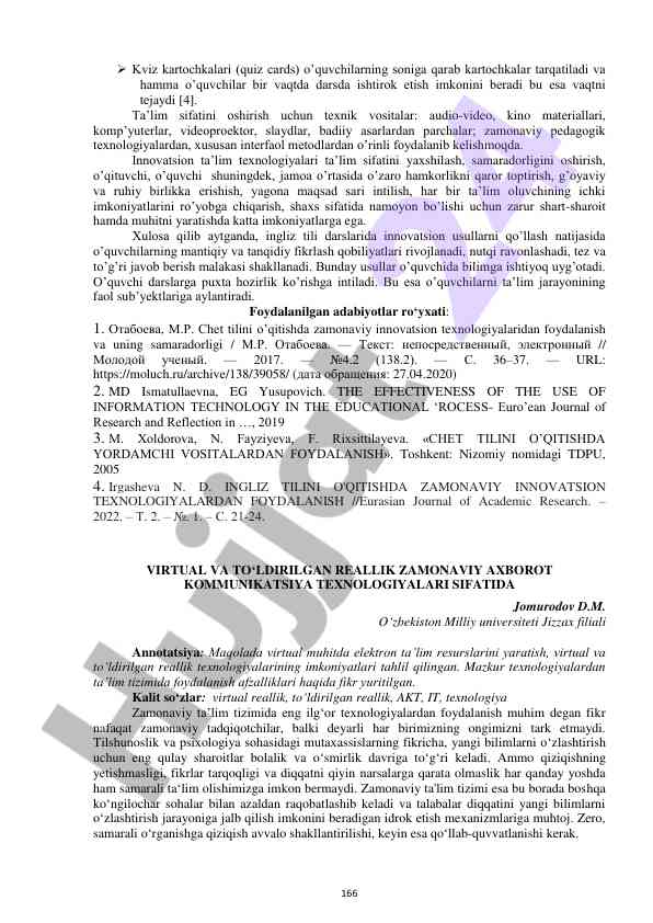 Innovatsion ta‘lim texnologiyalari va usullari