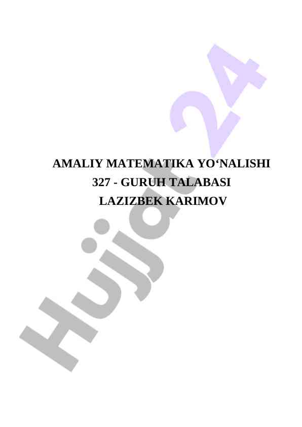 Kompyuter arxitekturasi va ehmning asosiy componentlari