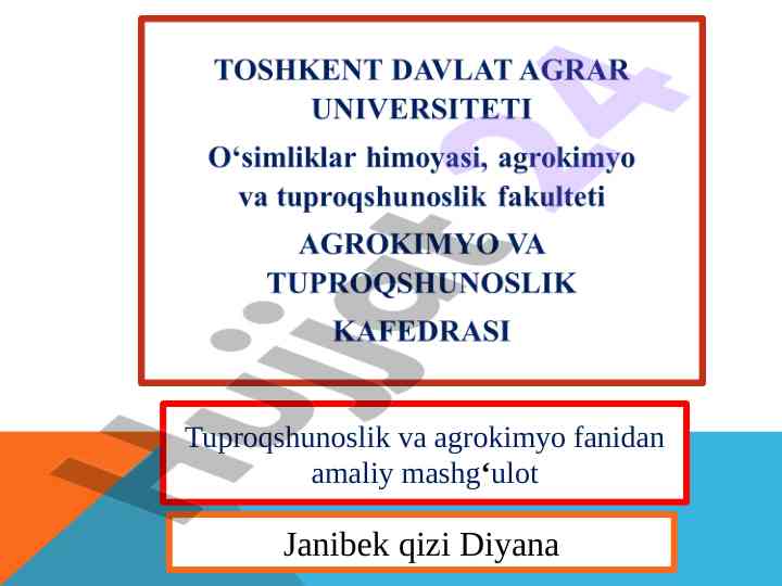 Tuproqdan monolit namuna olish texnikasi
