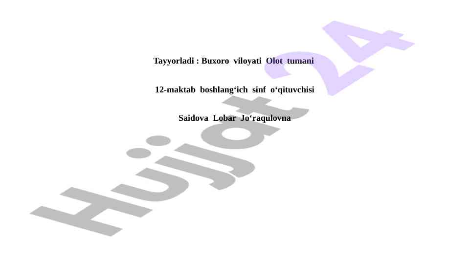 Ona tili 4-sinf mashqlar o‘tilgan mavzuni mustahkamlash