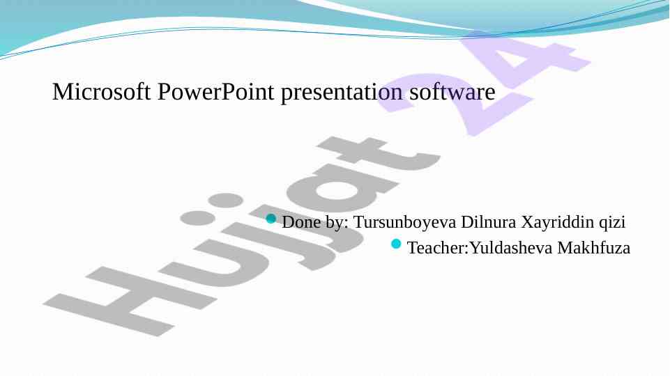 Microsoft powerpoint taqdimot dasturi haqida qo‘llanma