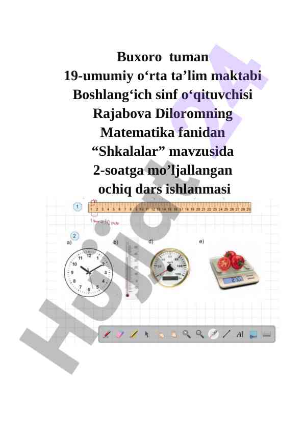 Matematika fanidan shkalalar mavzusida dars ishlanmasi