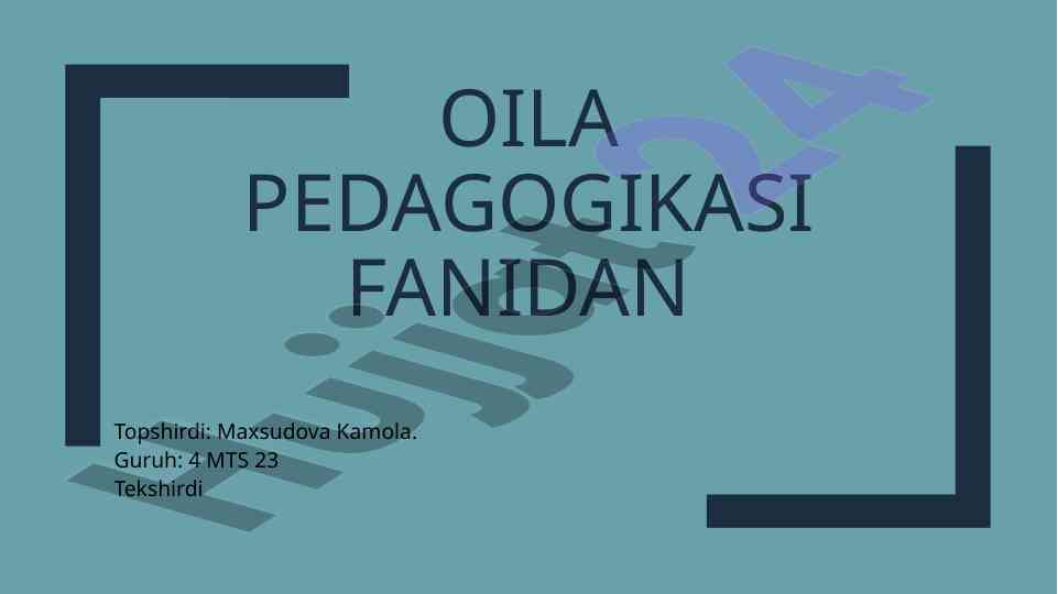 Oila budjeti va tejamkorlik