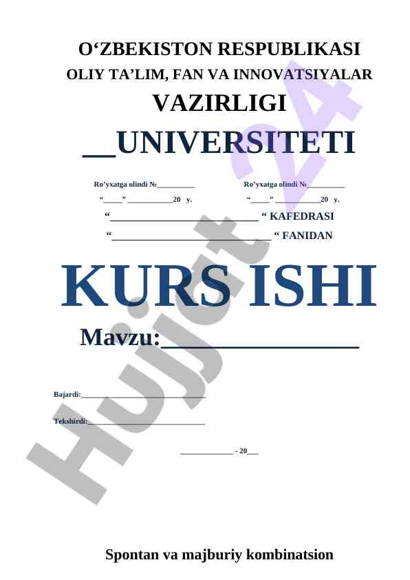 Spontan Va Majburiy Kombinatsion Sochilish