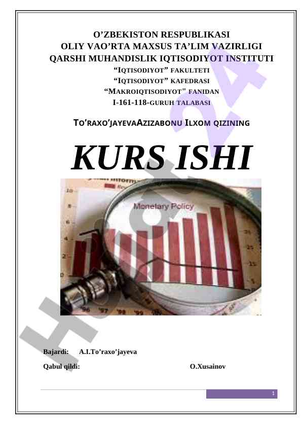 Monetar siyosat va iqtisodiy hayot mexanizmlari