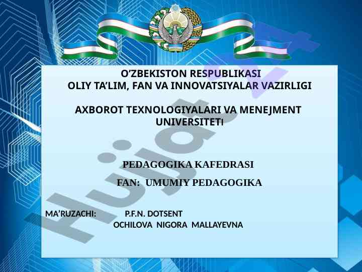 Pedagogik mahorat fanining maqsadi va vazifalari
