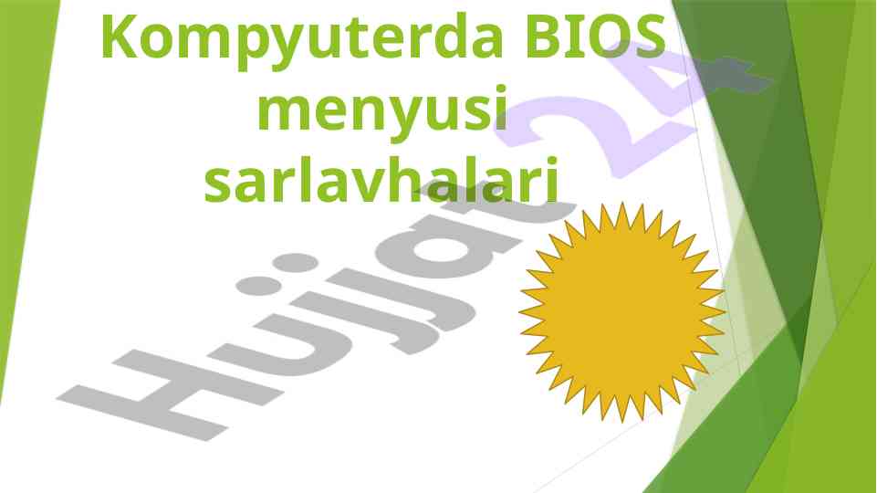 Kompyuterda bios menyusi bilan tanishing